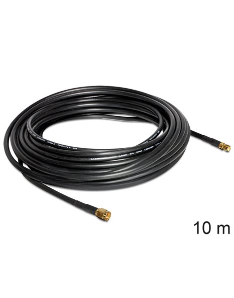 Delock Antenna Cable SMA Plug to SMA Jack CFD200 10 m Low Loss (88445)