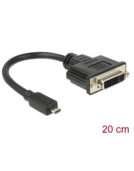 Delock Adapter HDMI Micro-D Stecker σε  DVI 24+5 Buchse 20 cm (65563)