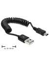 Delock Cable USB 2.0-A male To USB mini male coiled cable (83164)