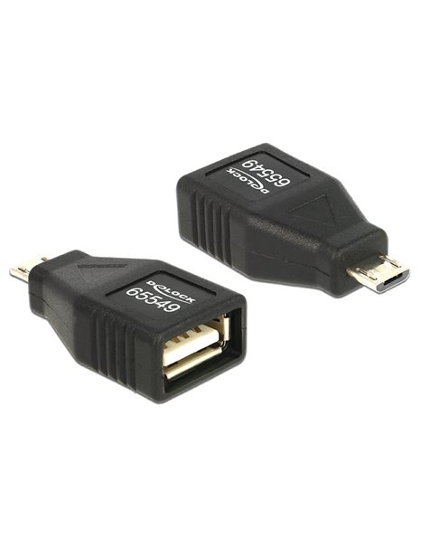 Delock Adapter USB Micro B male to USB 2.0 female OTG full covered (65549)