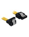 Delock Cable SATA 6 Gb/s male straight to SATA male downwards angled 20 cm yellow metal (82800)