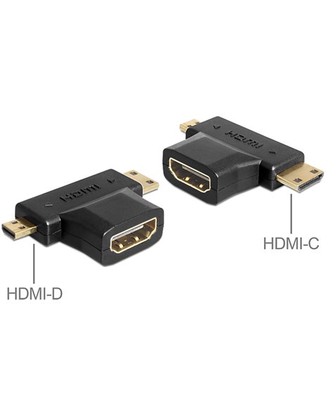 Delock Adapter HDMI-A female to  HDMI-C + HDMI-D male (65446)