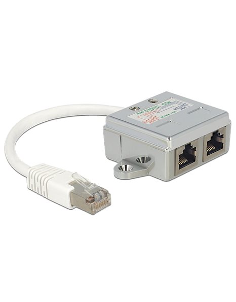 Delock RJ45 Port Doubler 1 x RJ45 plug to 2 x RJ45 jack (2 x Ethernet) (65177)