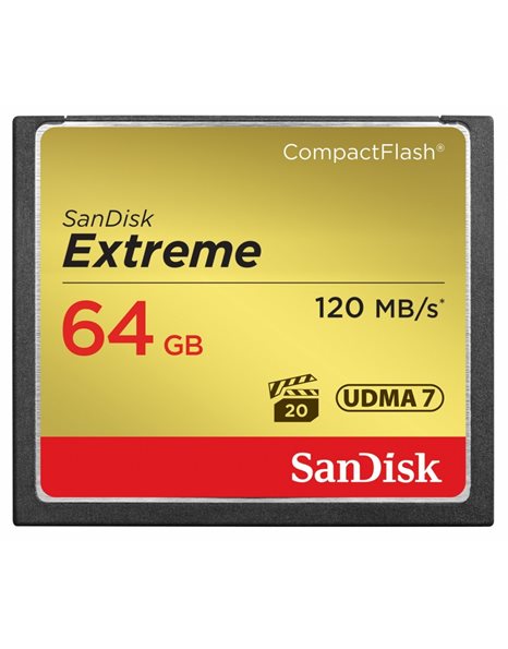 Sandisk Extreme CompactFlash Memory Card, 64GB UDMA-7 (SDCFXSB-064G-G46)