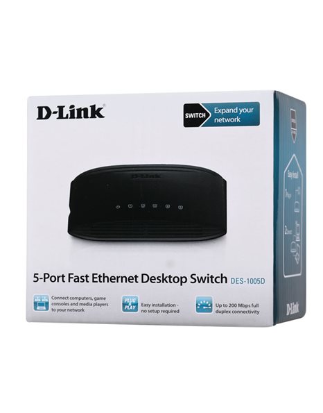D-Link DES-1005D, 5-Port Fast Ethernet(10/100) Unmanaged Desktop Switch (DES-1005D/E)