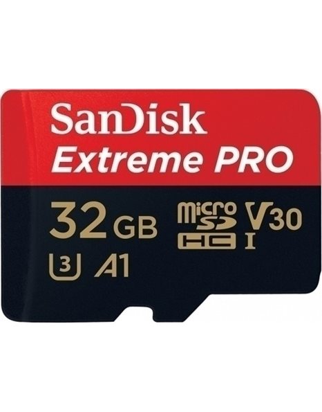 SanDisk Extreme PRO microSDHC 32 GB, memory card UHS-I U3, Class 30 (SDSQXCG-032G-GN6MA)