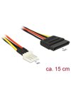 Delock Power Cable SATA 15 pin male to 4 pin floppy male 15cm (83918)