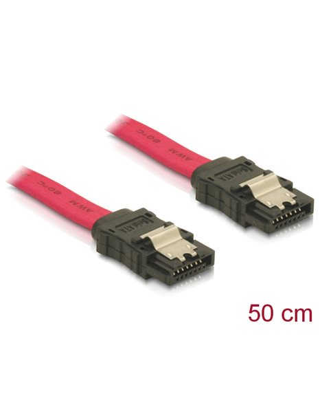 Delock SATA II 3Gb/s cable 50cm straight/straight, red (84302)