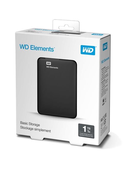 Western Digital Elements Portable HDD, 1TB 2.5 Inches, USB 3.0, Black (WDBUZG0010BBK-WESN)