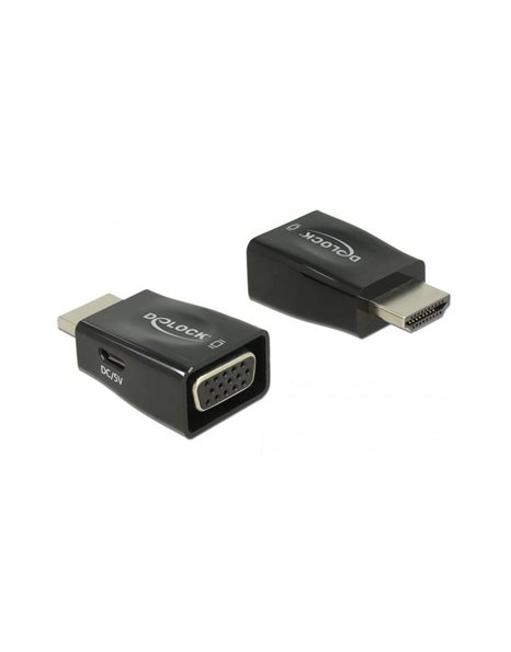Delock Adapter HDMI-A male To VGA female, Black (65902)