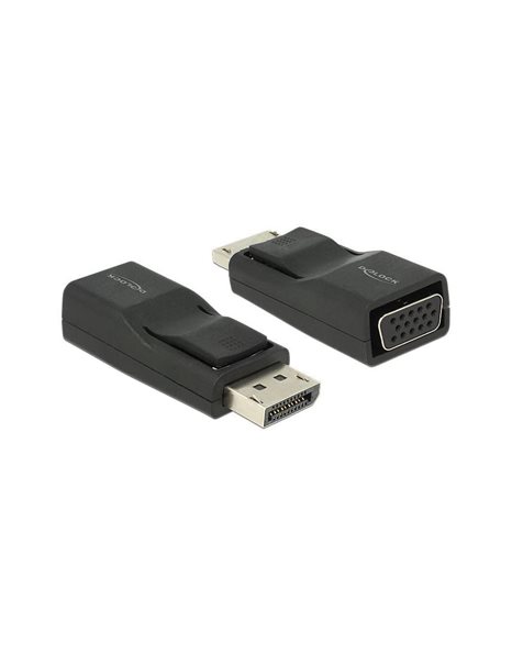 Delock Adapter DisplayPort 1.2 male To VGA female, Black (65653)