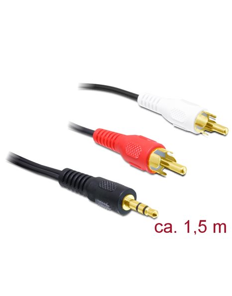Delock Cable Audio 3.5 mm stereo jack male to 2xRCA male, 1.5m (84000)