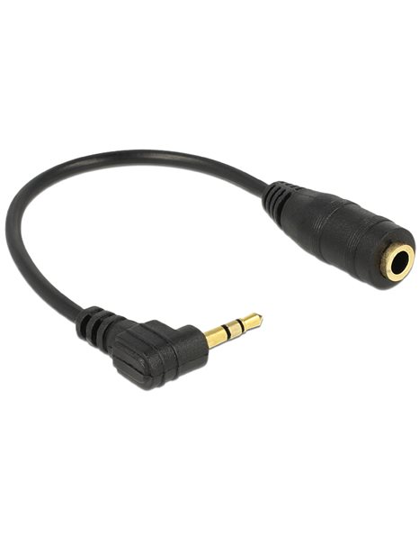Delock Cable Audio Stereo 2.5mm male angled to 3.5 mm female 3pin, 14cm (65397)