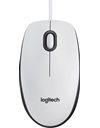 Logitech B100 Optical USB Mouse, White (910-003360)