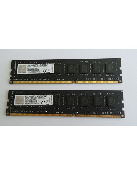 G.Skill Value 8GB Kit (2x4GB) 1333MHz UDIMM DDR3 CL9 1.5V, Black (F3-10600CL9D-8GBNT)