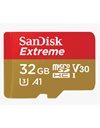 Sandisk Extreme 32GB Flash Card, MicroSDHC, Read 100MB/s - Write 60MB/s, C10, U3, V30 (SDSQXAF-032G-GN6AA)
