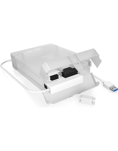 RaidSonic Icy Box USB 3.0 Enclosure for a 3.5/2.5-inch SATA III Drive, White (IB-AC705-6G)