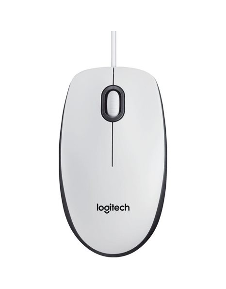 Logitech M100 Optical USB Mouse, White (910-005004)