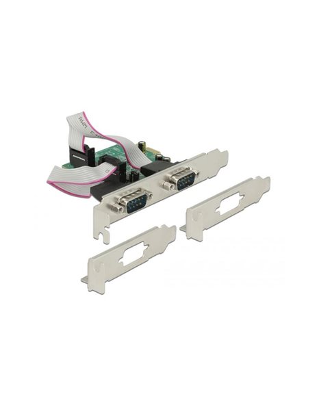 Delock PCI Express Card to 2x Serial RS-232 high speed 921K with voltage supply (89641)