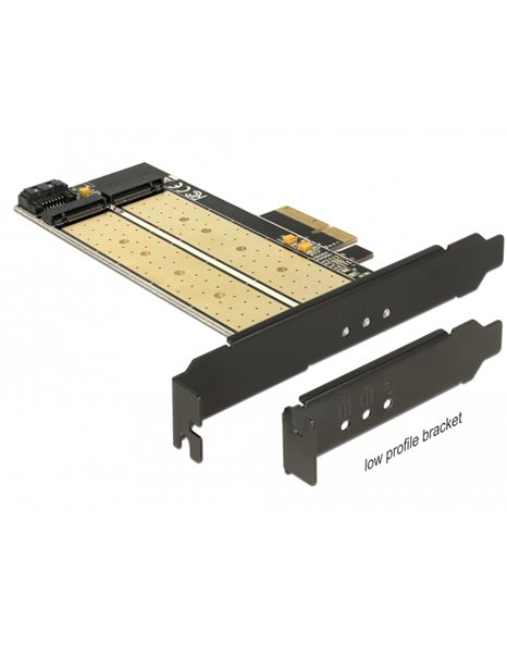 Delock PCI Express x4 Card to 1x Internal M.2 Key B + 1x Internal NVMe M.2 Key M - Low Profile Form Factor (89630)