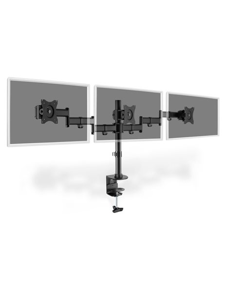 DIGITUS Triple monitor stand with clamp attachment, (DA-90362)