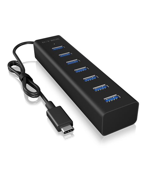 RaidSonic Icy Box Type-C to 7-port USB 3.0 Hub, Black (IB-HUB1700-C3)