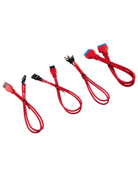Corsair Premium Sleeved Front Panel Extension Kit 0.3m, Red (CC-8900246)