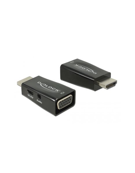 Delock Adapter HDMI-A male To VGA female with Audio, Black (65901)