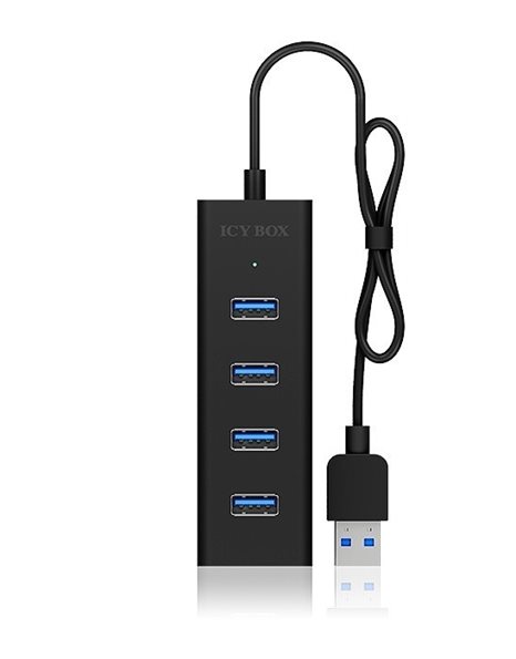 RaidSonic Icy Box 4-port USB 3.0 hub, Black (IB-HUB1409-U3)