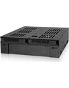 IcyDock  ExpressCage 2x2.5 Inch SAS/SATA HDD/SSD Mobile Rack And 3.5 Inch Slot for External 5.25 Inch Bay (MB322SP-B)