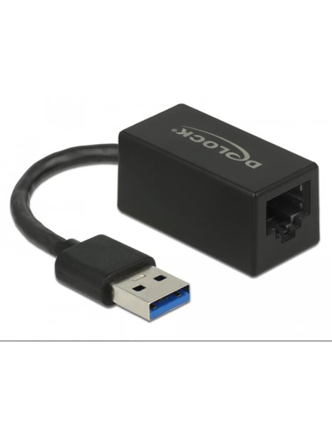 Delock Adapter SuperSpeed USB 3.1 Gen 1 Type-A Male To Gigabit LAN RJ45 jack Female, Black (65904)
