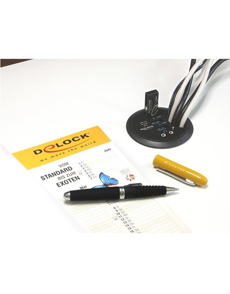 Delock In-Desk Hub 3 Port USB3.0 + HD-Audio Ports (61990)