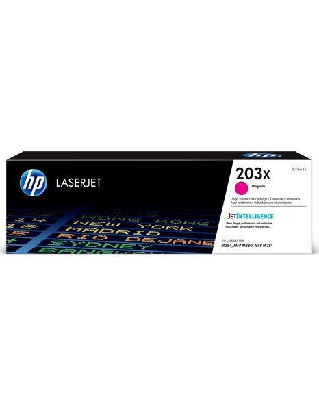 HP 203X High Yield LaserJet Toner Cartridge, 2500 Pages, Magenta (CF543X)