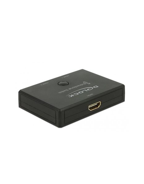 Delock HDMI Switch, 2 Ports bidirectional 4K 60 Hz, Black (18749)