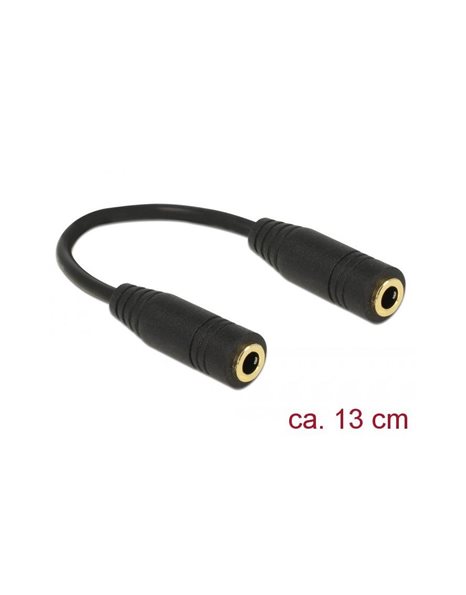 Delock Adapter Audio Stereo Jack 3.5 mm 4-pin Female To Female 13cm Black (65896)