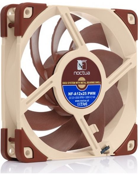Noctua NF-A12x25 PWM Premium Quiet 120mm Fan, Brown