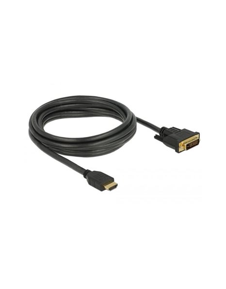 Delock Cable High Speed HDMI-A 19 Pin Male To DVI 24+1 Male 3m, Black (85655)