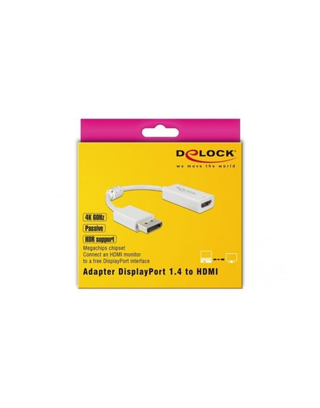 Delock Adapter DisplayPort to HDMI With HDR function Passive, White (63936)