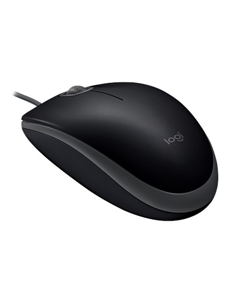 Logitech B110 Silent Wired Mouse, Black (910-005508)