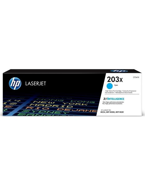 HP 203X High Yield LaserJet Toner Cartridge, 2500 Pages, Cyan (CF541X)