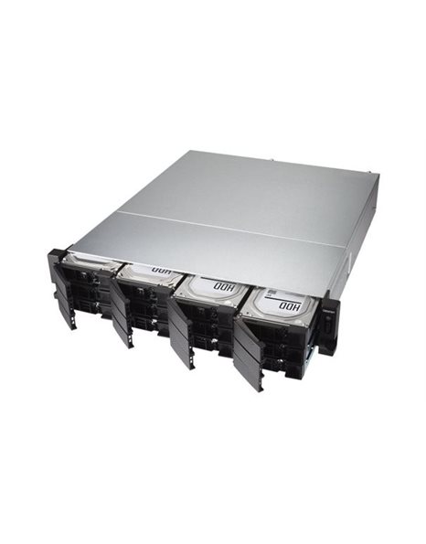 QNAP TS-1283XU Rackmunt NAS 12-Bay, Intel E-2124, 8GB DDR4, USB 3.1, 12x2.5inch/3.5inch SATA HDD/SSD 4GLan, 2x10GbE (TS-1283XU-RP-E2124-8G)
