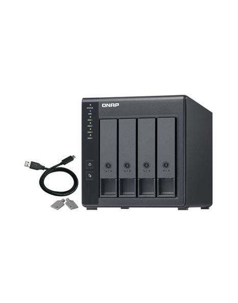 QNAP TR-004, 4-bay USB 3.0 RAID Expansion Enclosure, Black (TR-004)