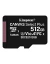 Kingston Canvas Select Plus  MicroSD Card 512 GB, Class 10, read 100MB/s- write 85MB/s  (SDCS2/512GBSP)
