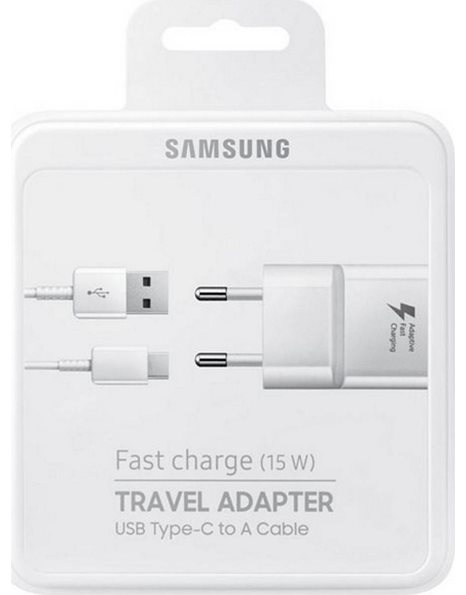 Samsung USB Type-C Cable & Wall Adapter, White (Retail) (EP-TA20EWECGWW)