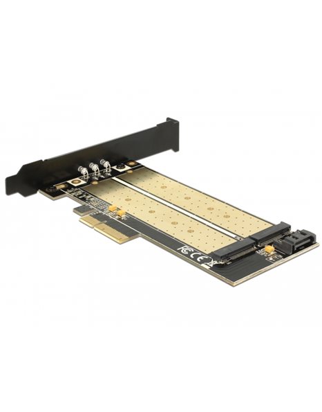 Delock PCI Express x4 Card to 1x Internal M.2 Key B + 1x Internal NVMe M.2 Key M - Low Profile Form Factor (89630)