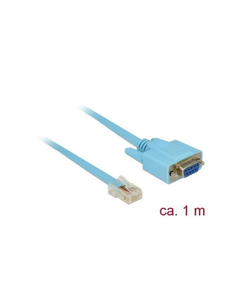 Delock Adapter RS-232 DB9 Female To 1xSerial RS-232 RJ45 Male 1m, Blue (63341)